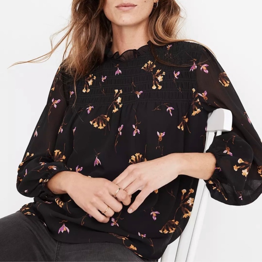 Madewell Floral Long Sleeve Top - Small